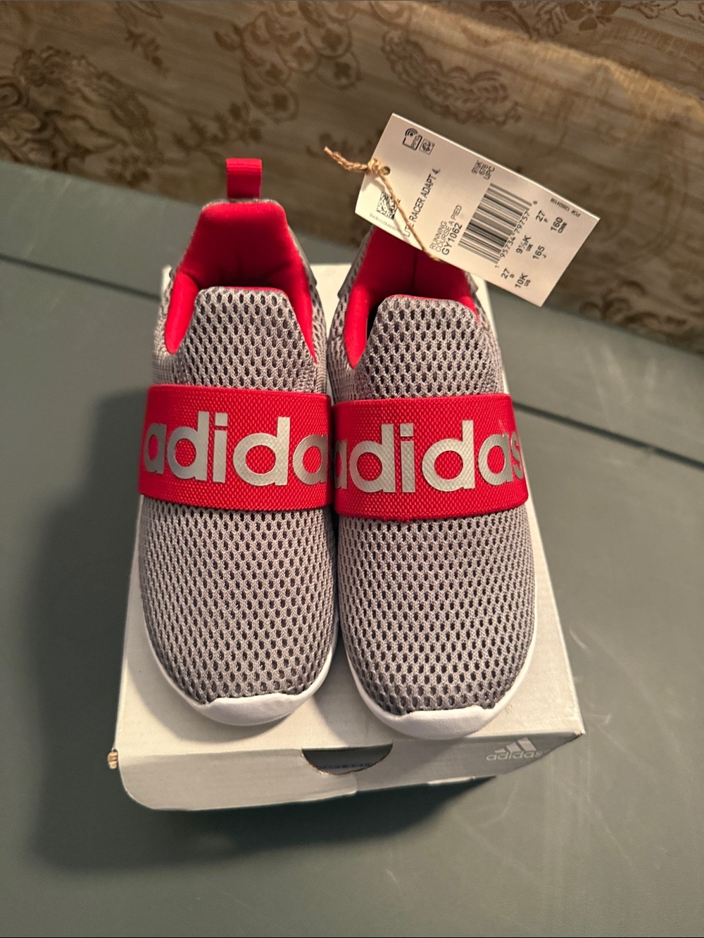 Lee Kids Grey Mesh Sneakers with Red Strap